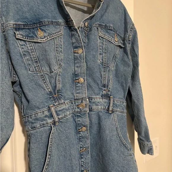 Zara Denim Button-Up Women's Dress - Picture 2 of 3